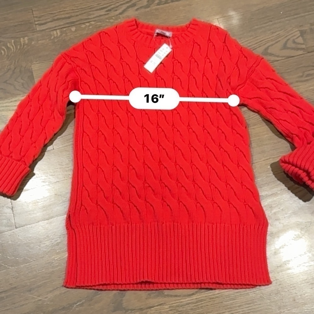 J.Crew Cotton Cable-Knit Side-Slit Crewneck Sweater Size S - M - Picture 17 of 17
